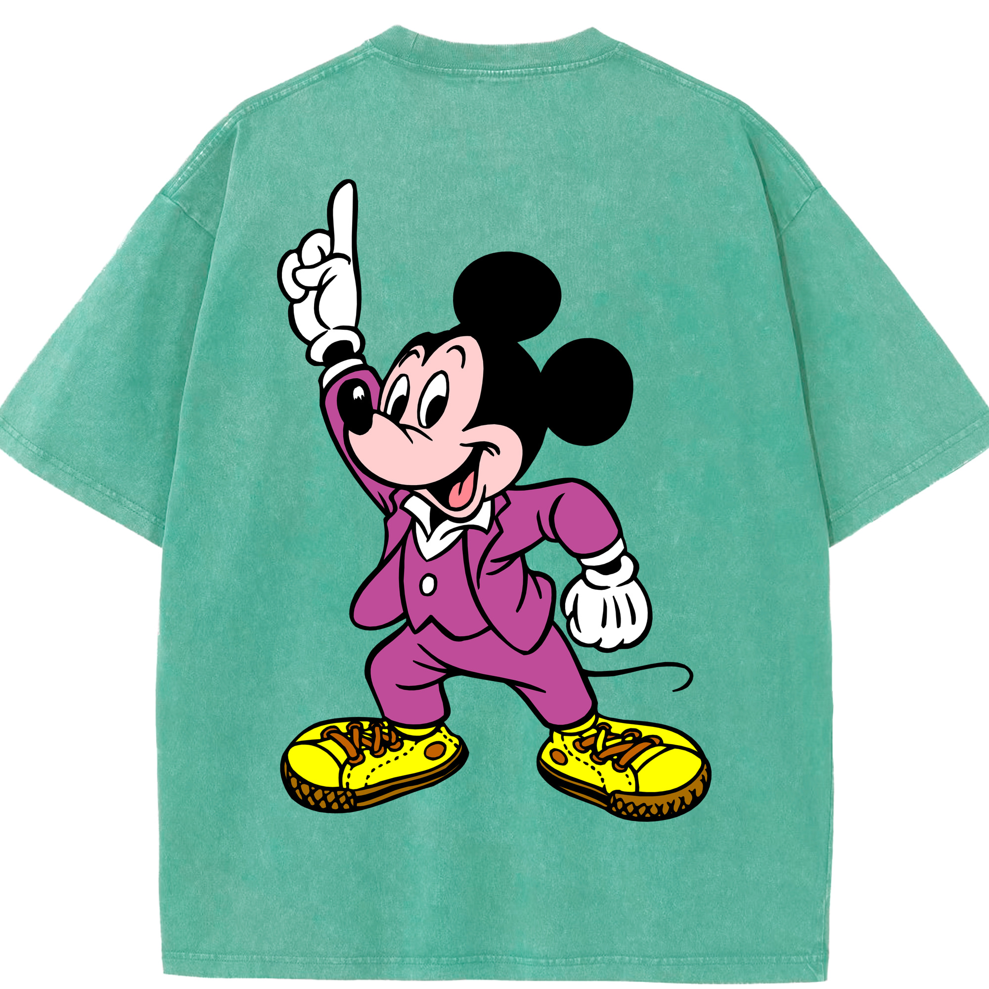 （画像用） ミッキーマウス Mickey Mouse 綿100% ヴィンテージ風 半袖Tシャツ（背面プリント）